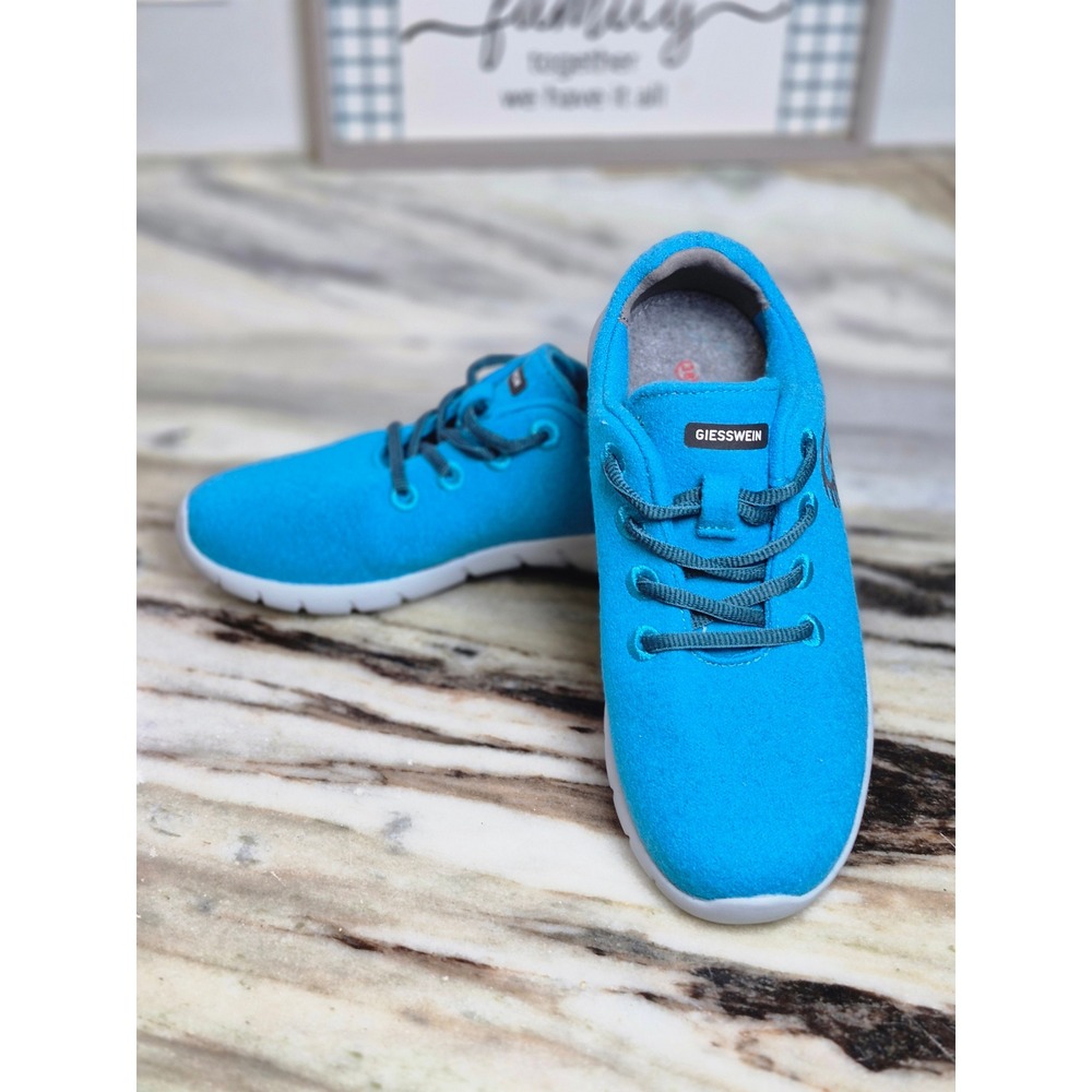 Giesswein Merino Runners Turquoise‎ Blue Wool Sneakers Mens 6 Womens 7.5 EU 38